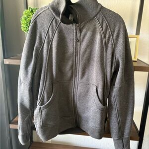 Lululemon Dark Plush Gray Scuba Full Zip Funnel Neck  Jacket